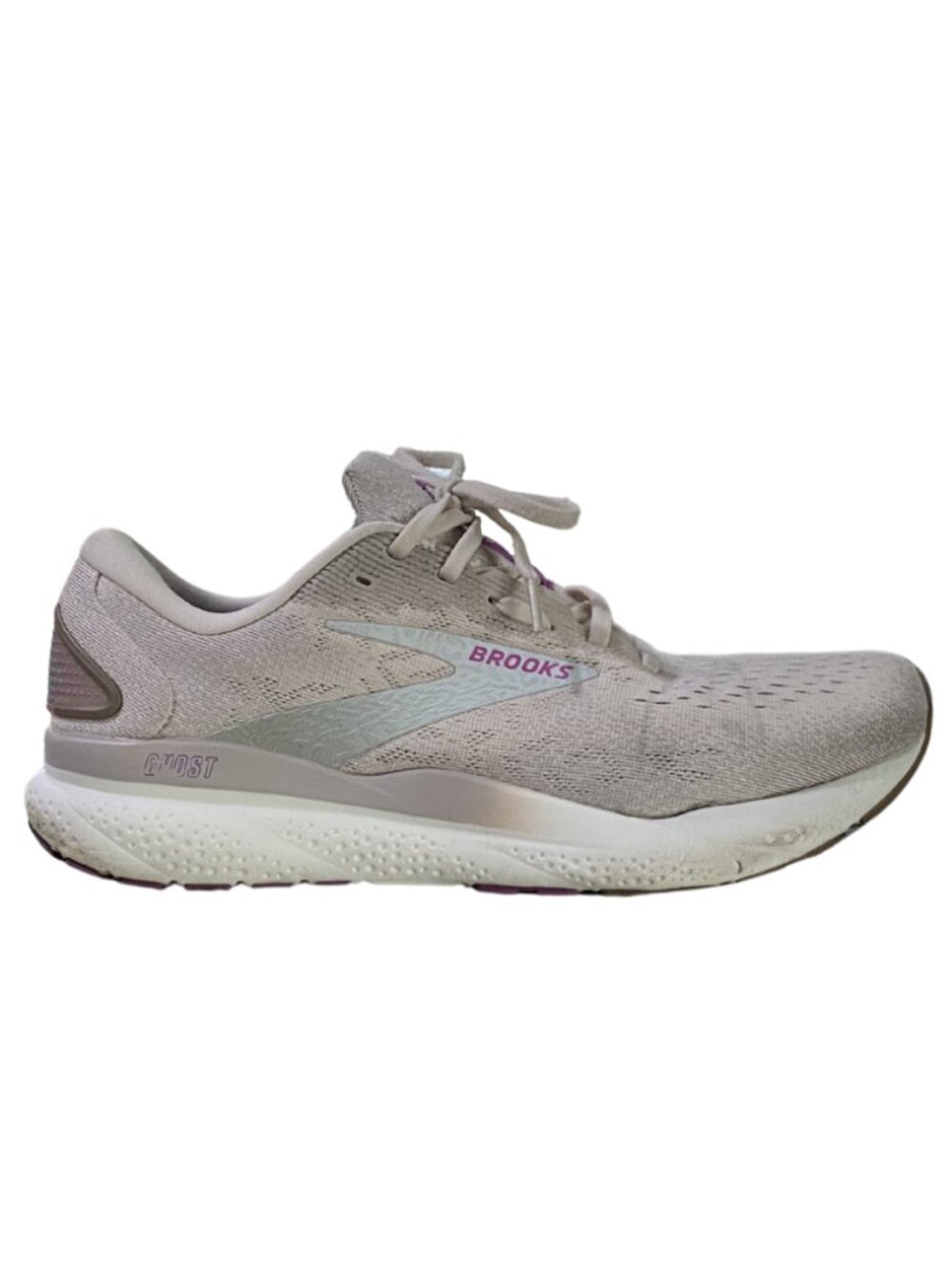 Women's Brooks Ghost 16 Shoes, Almond Peach Coconut Purple, Sz 10.5 B Medium US